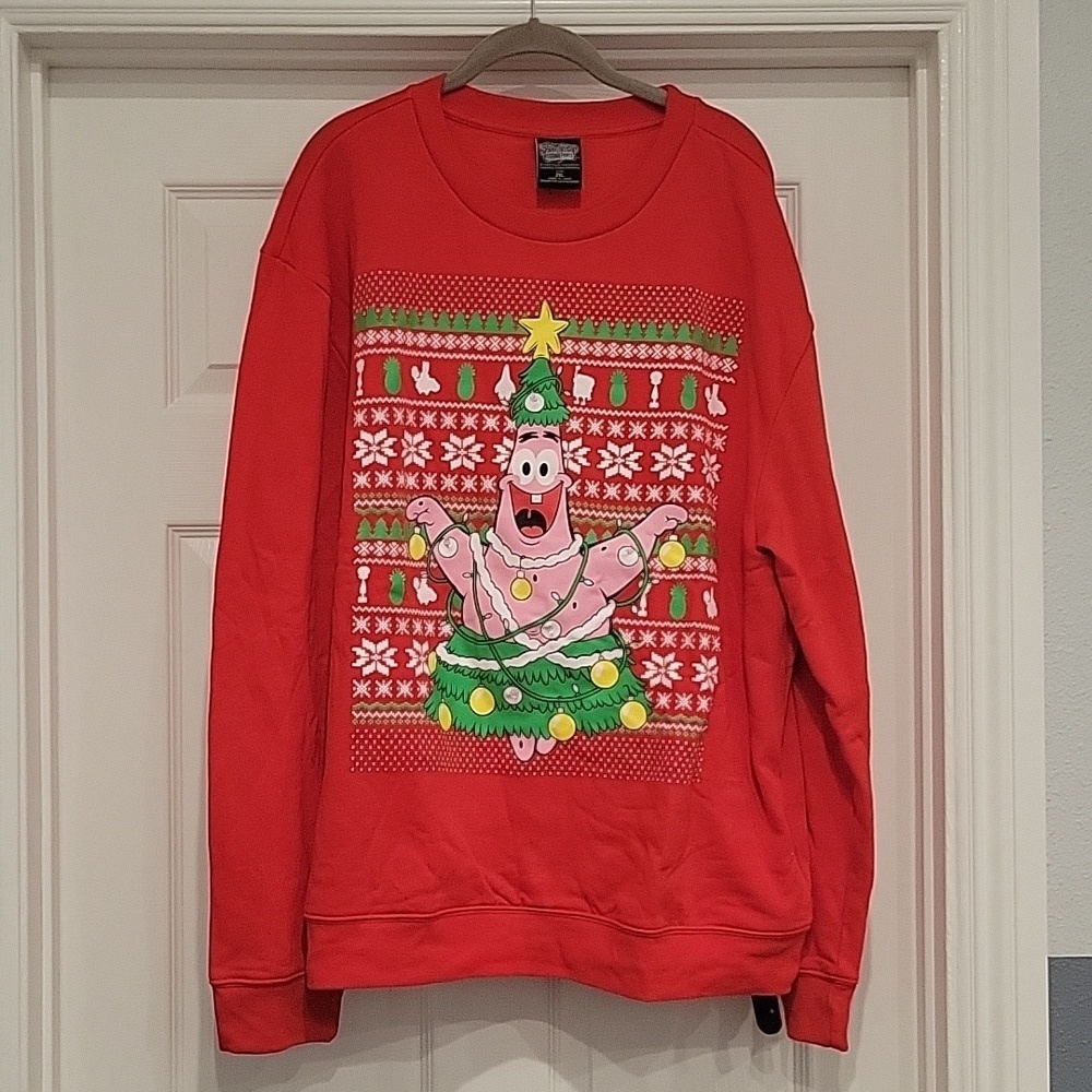 Patrick Star Christmas Tree light up crewneck